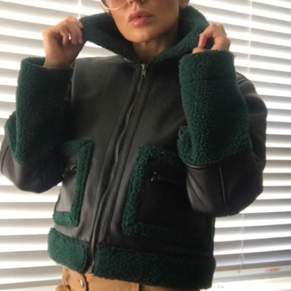 Silence and Noise leather aviator pilot jacket